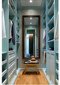 Параллельная гардеробная комната с большим зеркалом Волгодонск